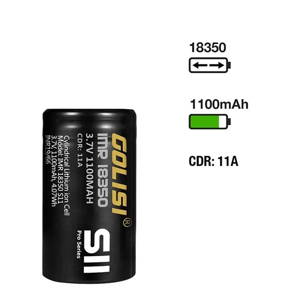 Golisi S11 Akku 18350 1100mAh/11A Golisi S11 Akku 18350 1100mAh/11A