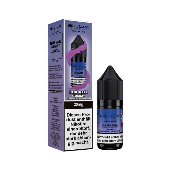 Elux Nikotinsalz Blue Razz Gummy Liquid 20mg 10ml Elux Nikotinsalz Blue Razz Gummy Liquid 20mg 10ml