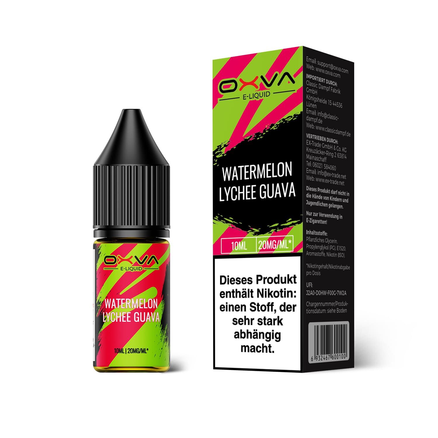 Liquid Watermelon Lychee Guava - Oxva E-Liquid Nikotinsalz 20mg Liquid Watermelon Lychee Guava - Oxva E-Liquid Nikotinsalz 20mg