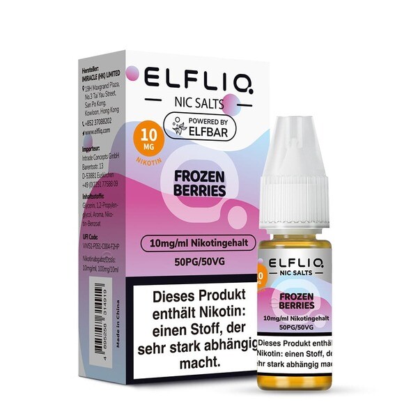 Elfliq by Elfbar Nikotinsalz - Frozen Berries - Liquid 10mg Elfliq by Elfbar Nikotinsalz - Frozen Berries - Liquid 10mg