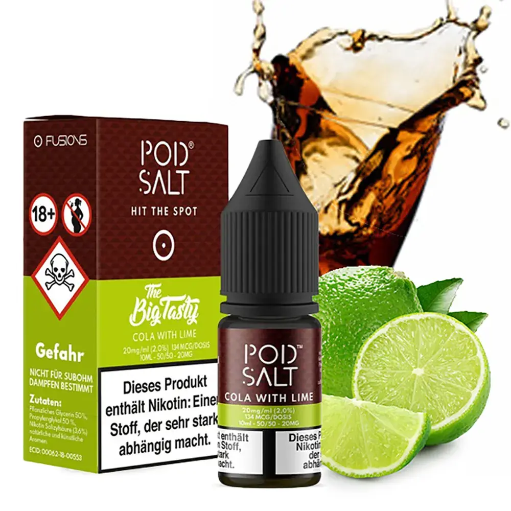 Liquid Cola with Lime - Pod Salt Fusion Nikotinsalz 20mg Liquid Cola with Lime - Pod Salt Fusion Nikotinsalz 20mg