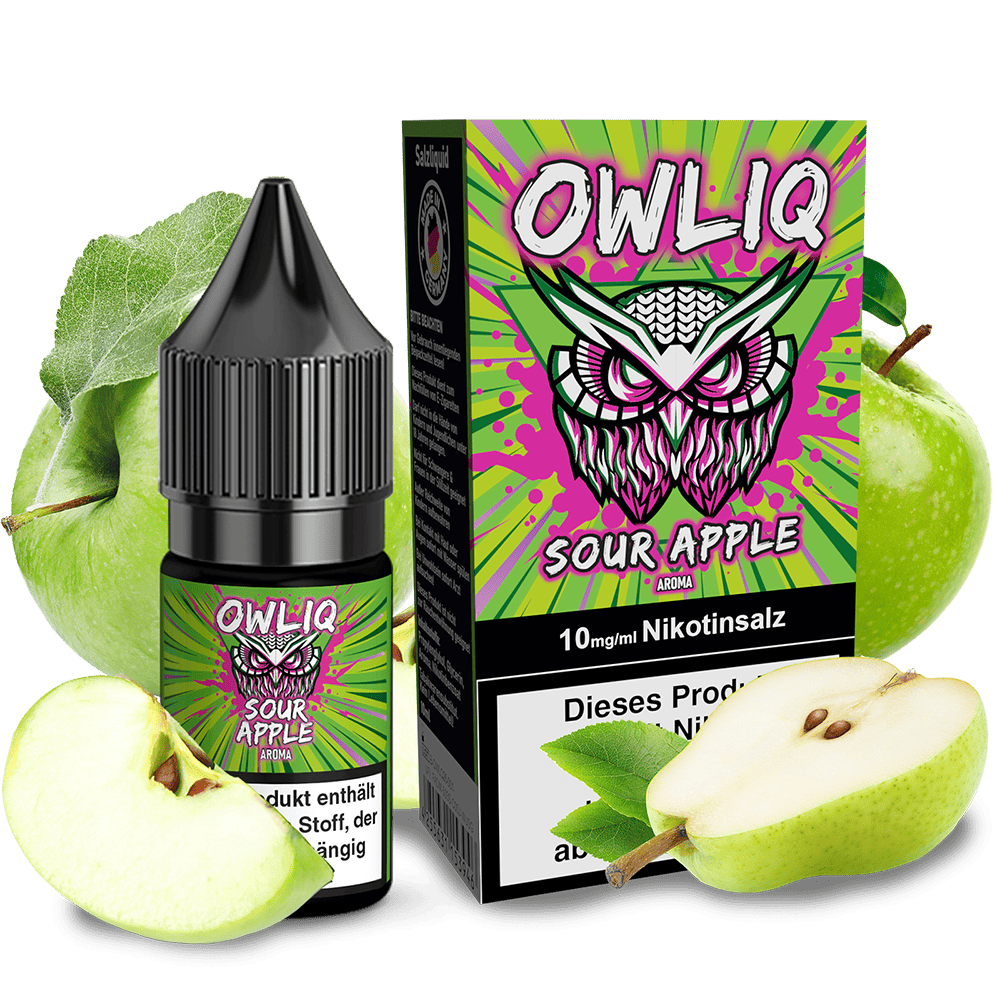 OWLIQ Nikotinsalz - Sour Apple - 10ml Liquid 10mg  C