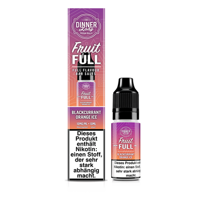 Dinner Lady Fruit Full Nikotinsalz - Blackcurrant Orange Ice - 10ml Liquid 10mg  D