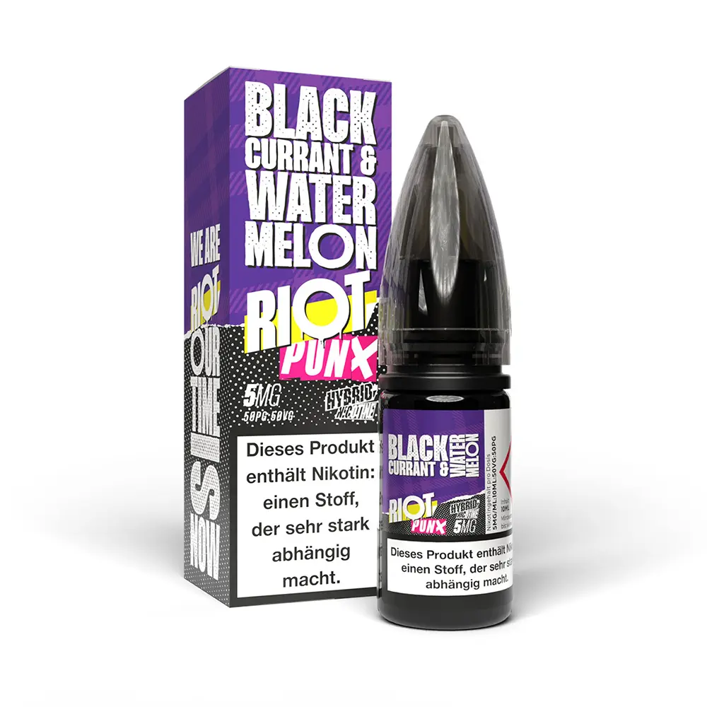 Liquid Blackcurrant & Watermelon - RIOT PUNX Hybrid Nikotinsalz 5mg Liquid Blackcurrant & Watermelon - RIOT PUNX Hybrid Nikotinsalz 5mg