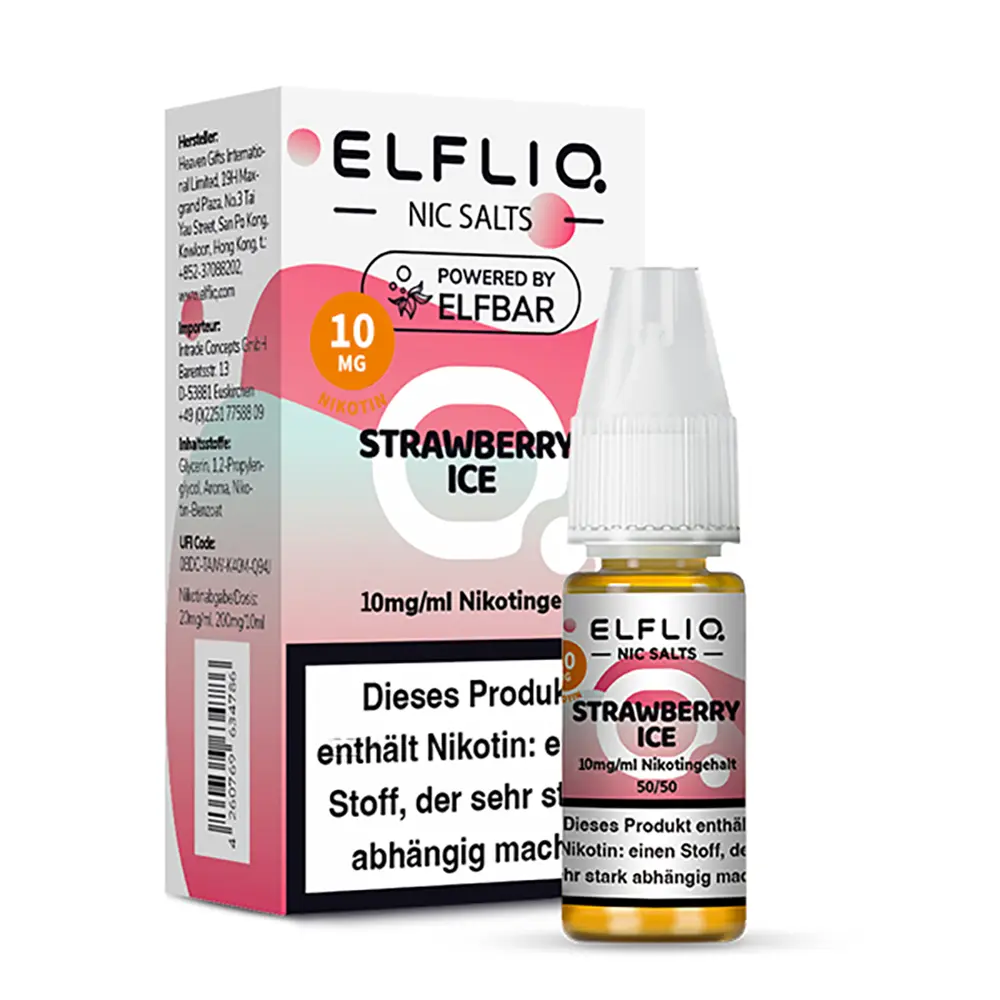 Liquid Strawberry Ice - Elfliq Nikotinsalz 10mg Liquid Strawberry Ice - Elfliq Nikotinsalz 10mg