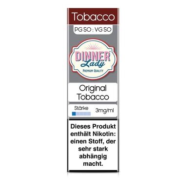 Liquid Original Tobacco - Dinner Lady 3mg Liquid Original Tobacco - Dinner Lady 3mg