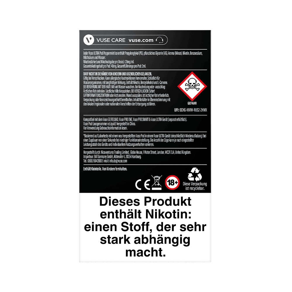 Vuse Ultra Pods Peppermint Ice 20mg