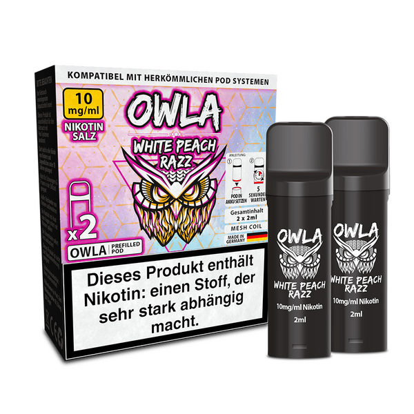 OWLA Pod - White Peach Razz - 10mg Nikotinsalz OWLA Pod - White Peach Razz - 10mg Nikotinsalz