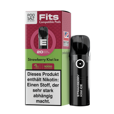 Pod Salt Fits Pods Einweg Pod - Strawberry Kiwi Ice - 20mg Nikotinsalz 2ml Pod Salt Fits Pods Einweg Pod - Strawberry Kiwi Ice - 20mg Nikotinsalz 2ml