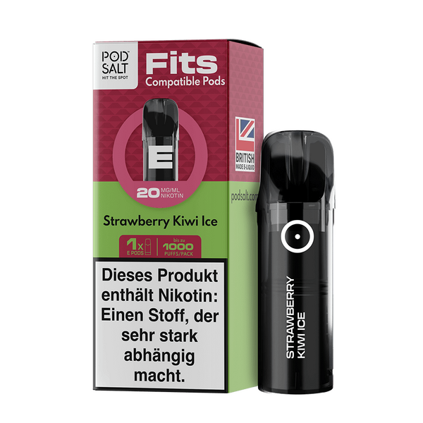 Pod Salt Fits Pods Einweg Pod - Strawberry Kiwi Ice - 20mg Nikotinsalz 2ml Pod Salt Fits Pods Einweg Pod - Strawberry Kiwi Ice - 20mg Nikotinsalz 2ml