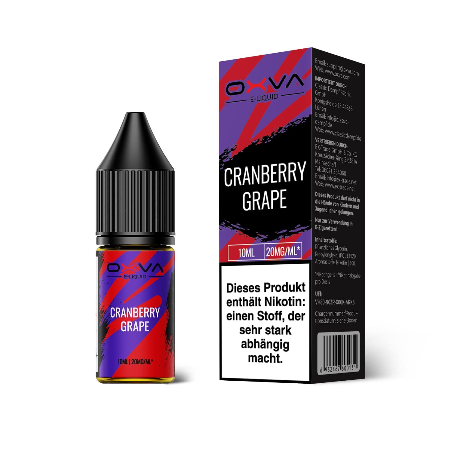 Liquid Cranberry Grape - Oxva E-Liquid Nikotinsalz 20mg Liquid Cranberry Grape - Oxva E-Liquid Nikotinsalz 20mg