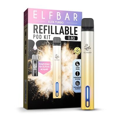Elfbar - Elfa Turbo Refillable Pod Kit Aurora Gold