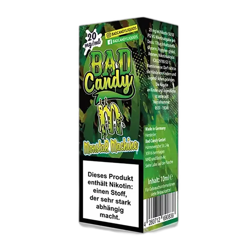 Liquid Monstar Machine - Bad Candy Nikotinsalz 10mg Liquid Monstar Machine - Bad Candy Nikotinsalz 10mg