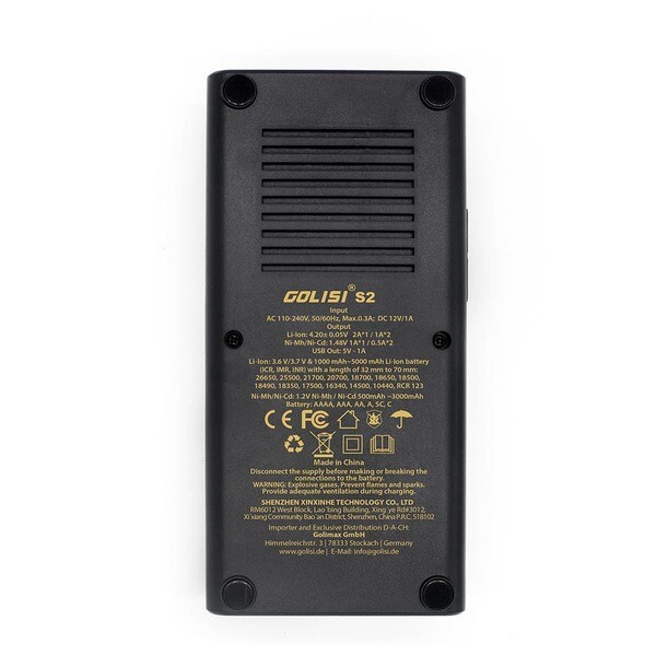 Golisi Smart S2 Ladegerät 2-Schacht /2A Golisi Smart S2 Ladegerät 2-Schacht /2A