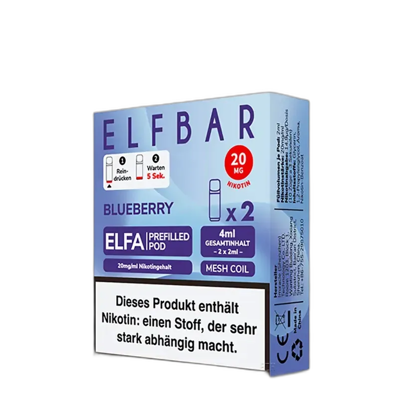 Elfbar - Elfa Pods Blueberry Nikotinsalz 20mg Elfbar - Elfa Pods Blueberry Nikotinsalz 20mg