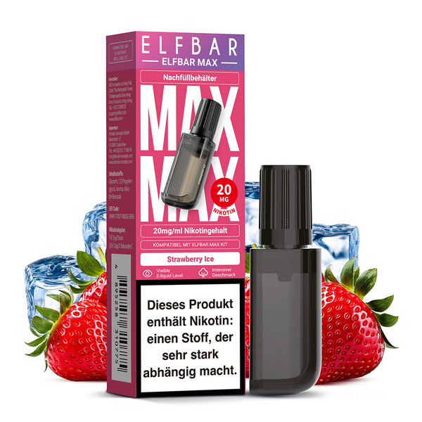 Elfbar MAX Refill Pod Strawberry Ice 20mg Nikotinsalz 10ml Elfbar MAX Refill Pod Strawberry Ice 20mg Nikotinsalz 10ml