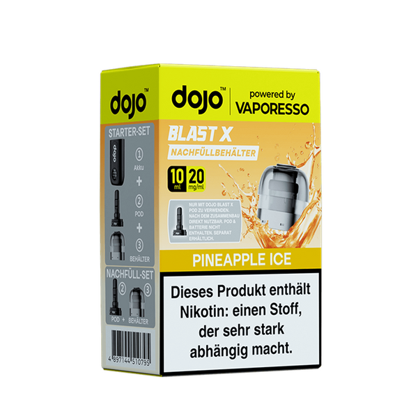 Vaporesso dojo Blast X Einweg Pod - Pineapple Ice - 20mg Nikotinsalz 10ml Vaporesso dojo Blast X Einweg Pod - Pineapple Ice - 20mg Nikotinsalz 10ml