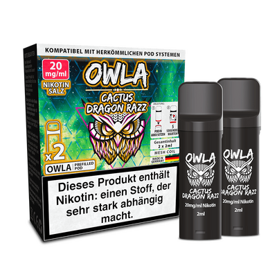 OWLA Pod - Cactus Dragon Razz - 20mg Nikotinsalz OWLA Pod - Cactus Dragon Razz - 20mg Nikotinsalz