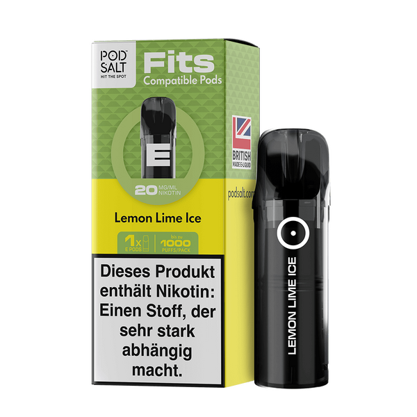Pod Salt Fits Pods Einweg Pod - Lemon Lime Ice - 20mg Nikotinsalz 2ml Pod Salt Fits Pods Einweg Pod - Lemon Lime Ice - 20mg Nikotinsalz 2ml