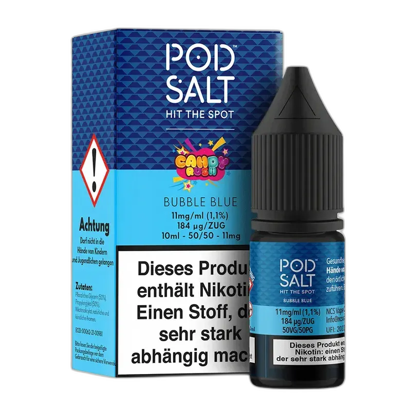 Liquid Bubble Blue - Pod Salt Fusion Nikotinsalz 11mg Liquid Bubble Blue - Pod Salt Fusion Nikotinsalz 11mg