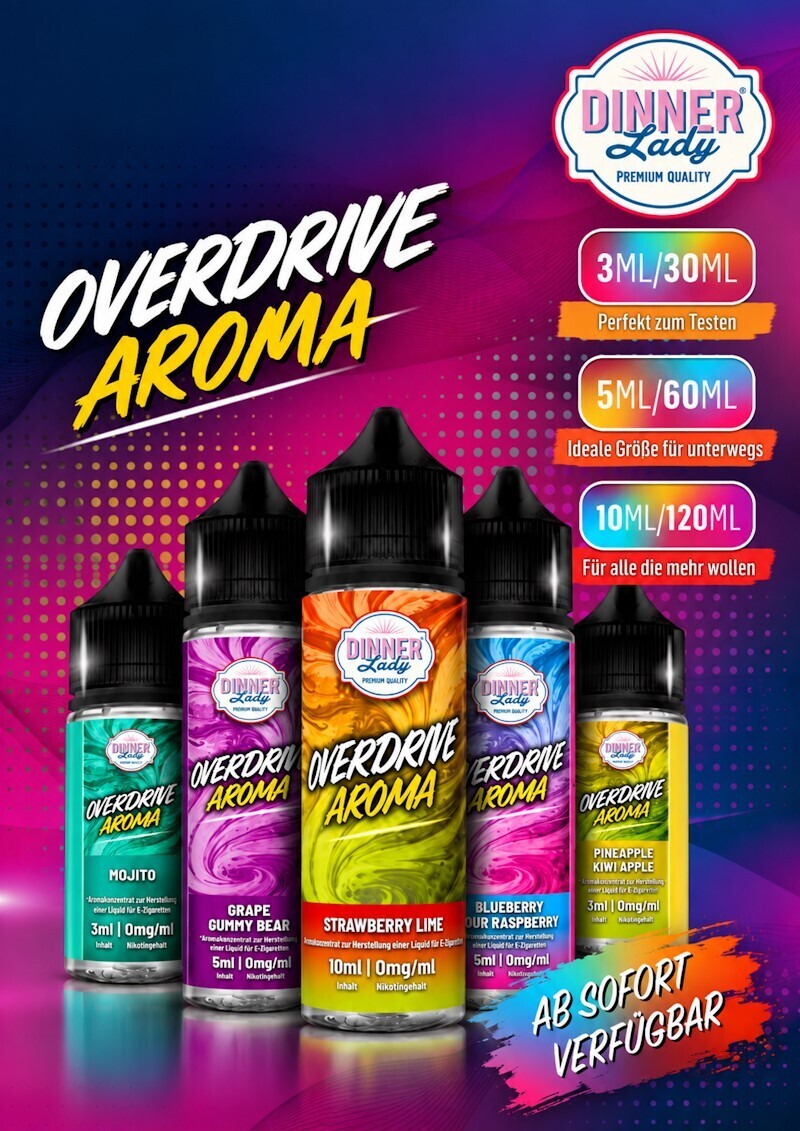 Dinner Lady Overdrive Aroma – neue Longfill-Aromen in 30, 60 und 120 ml