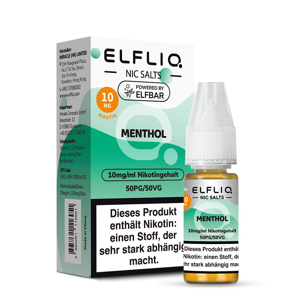 Elfliq by Elfbar Nikotinsalz - Menthol - Liquid 10mg 10ml  C