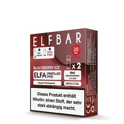 Elfbar - Elfa Pods Blackberry Ice Nikotinsalz 20mg Elfbar - Elfa Pods Blackberry Ice Nikotinsalz 20mg