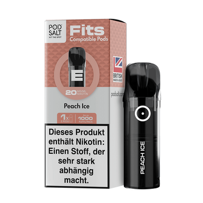 Pod Salt Fits Pods Einweg Pod - Peach Ice - 20mg Nikotinsalz 2ml Pod Salt Fits Pods Einweg Pod - Peach Ice - 20mg Nikotinsalz 2ml
