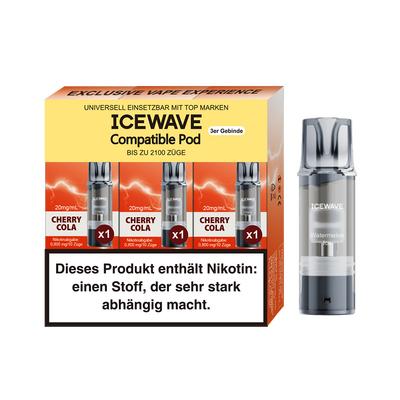 3x Icewave Einweg Pod - Cherry Cola - 20mg