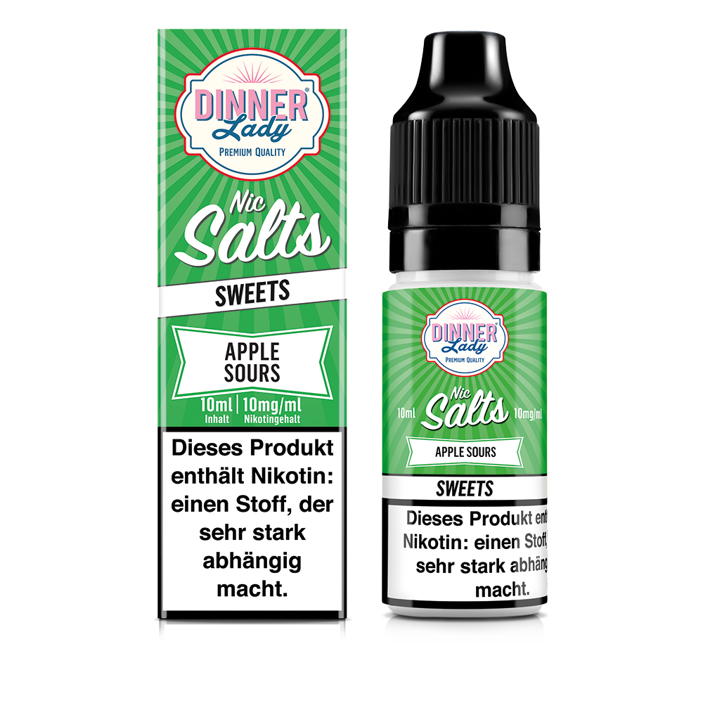 Dinner Lady Nikotinsalz - Apple Sours - 50/50 10ml Liquid 10mg  C Dinner Lady Nikotinsalz - Apple Sours - 50/50 10ml Liquid 10mg  C
