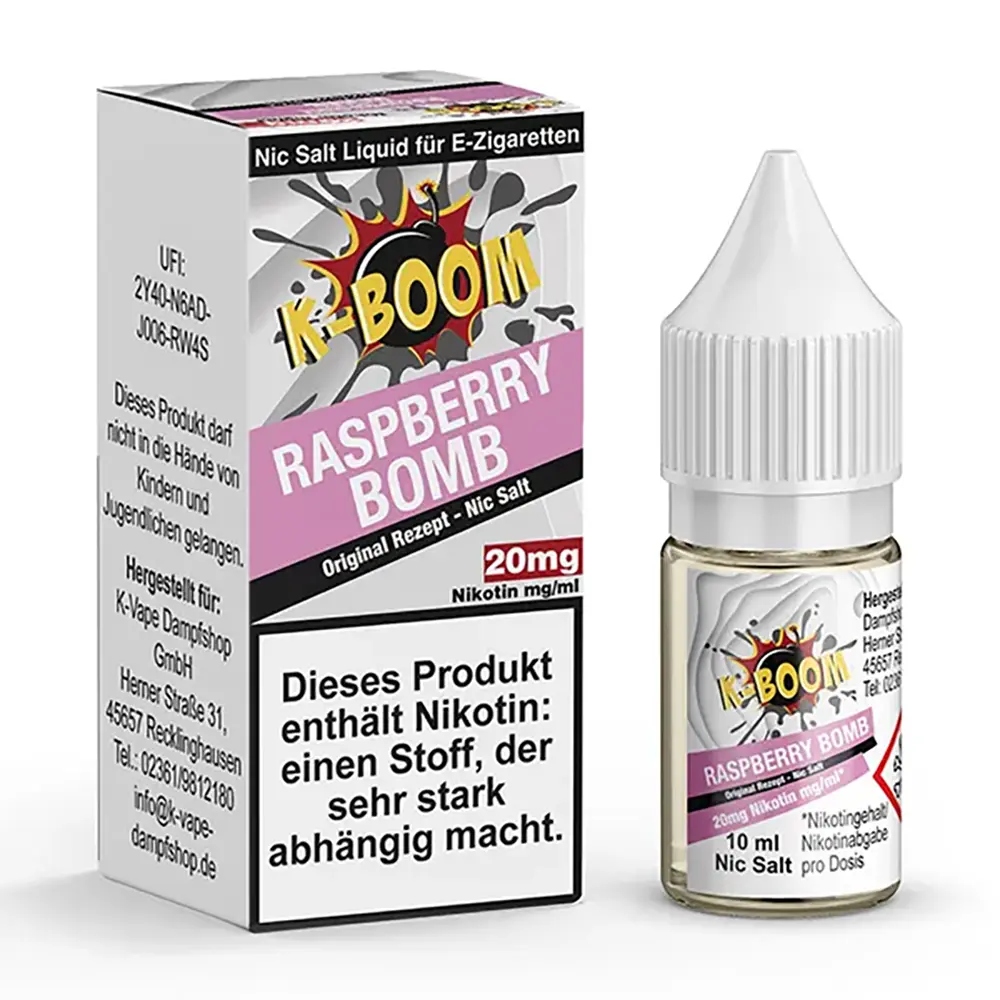 Liquid Raspberry Bomb - K-Boom Nikotinsalz 20mg Liquid Raspberry Bomb - K-Boom Nikotinsalz 20mg