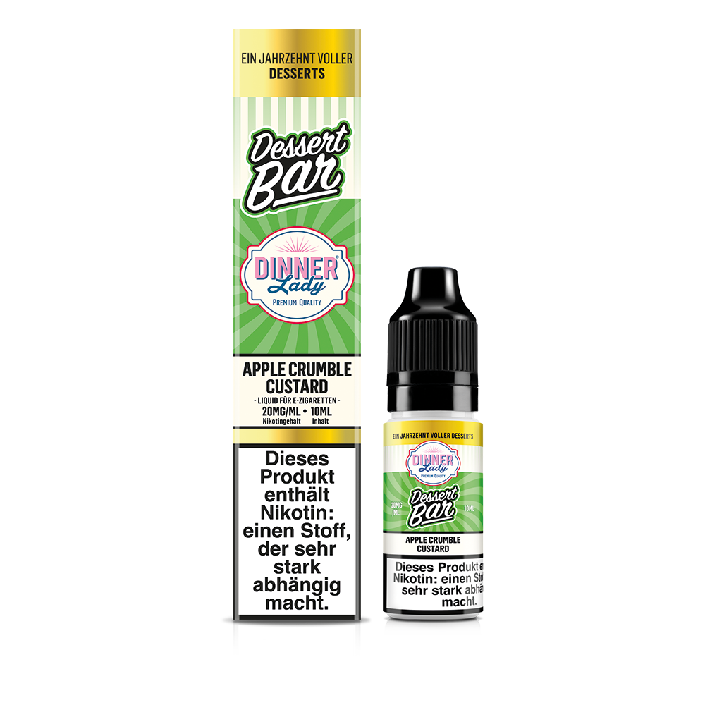 Dinner Lady Nikotinsalz Apple Crumble Custard 50/50 10ml Liquid 20mg