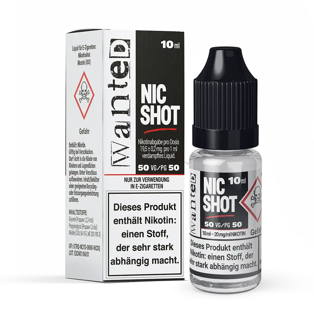 Nikotin Shot - Wanted 20mg Nikotin Shot - Wanted 20mg