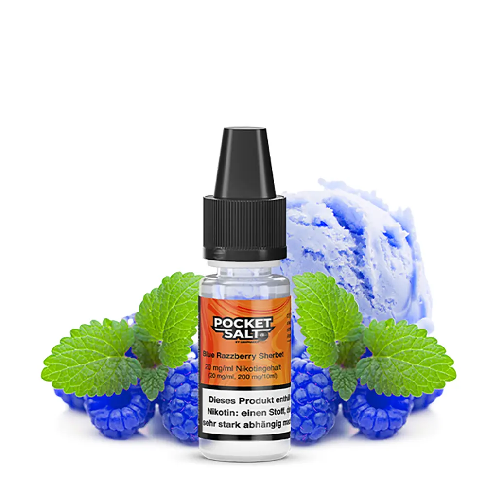 Liquid Blue Razzberry Sherbet - Pocket Salt Nikotinsalz 20mg Liquid Blue Razzberry Sherbet - Pocket Salt Nikotinsalz 20mg
