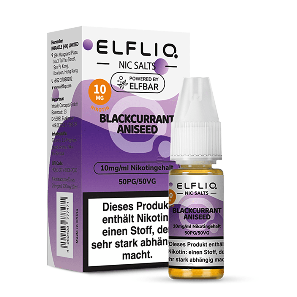 Liquid Blackcurrant Aniseed - Elfliq Nikotinsalz 10mg