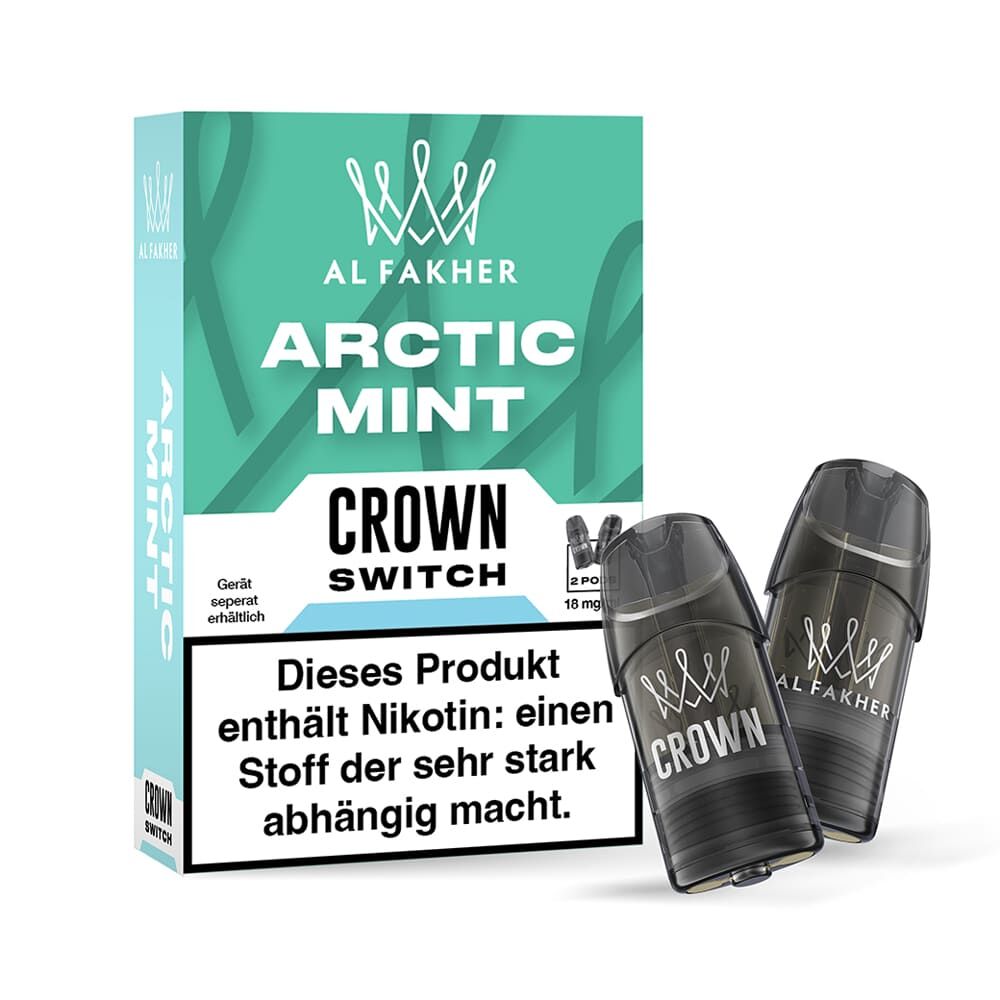 Al Fakher Crown Switch Einweg Pod - Arctic Mint - 18mg Nikotinsalz