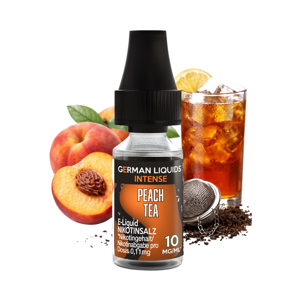 German Liquids Intense - Peach Tea - Nikotinsalz Liquid German Liquids Intense - Peach Tea - Nikotinsalz Liquid