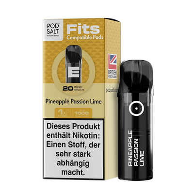Pod Salt Fits Pods Einweg Pod - Pineapple Passion Lime - 20mg Nikotinsalz 2ml