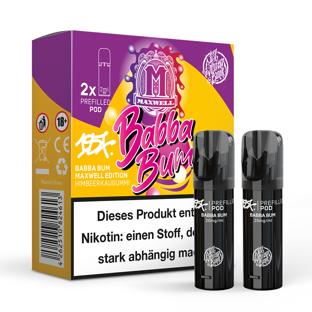 2x 187 Strassenbande Einweg Pod Babba Bum Maxwell Edition 20mg Nikotinsalz 2ml 2x 187 Strassenbande Einweg Pod Babba Bum Maxwell Edition 20mg Nikotinsalz 2ml