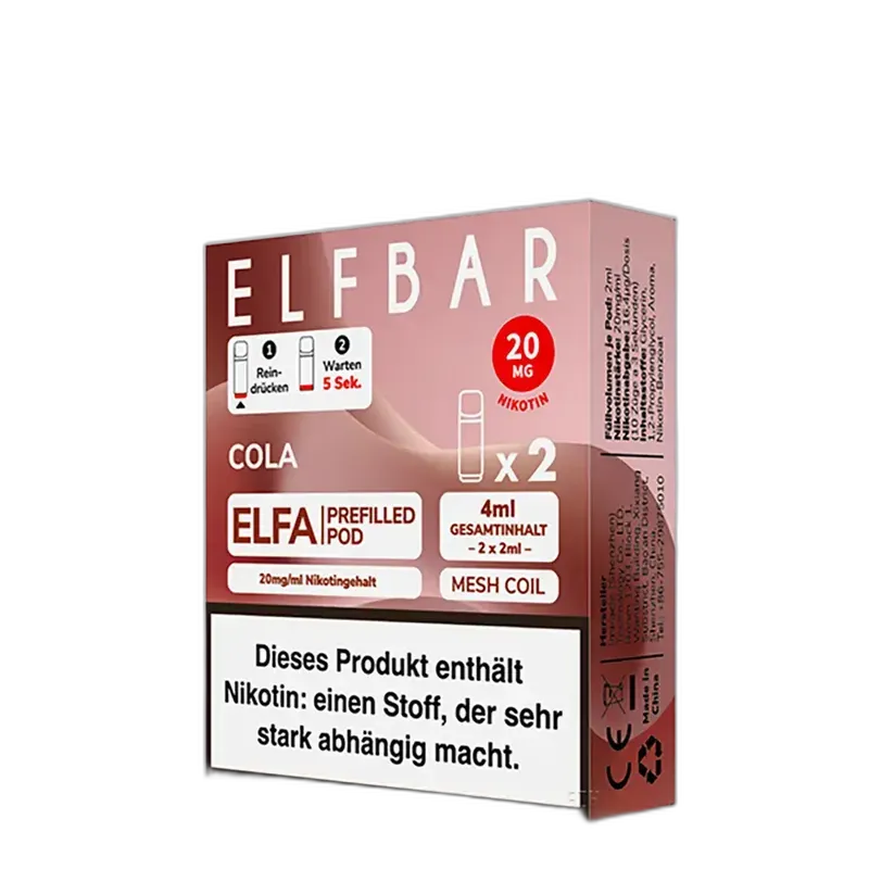 Elfbar - Elfa Pods Cola Nikotinsalz 20mg Elfbar - Elfa Pods Cola Nikotinsalz 20mg