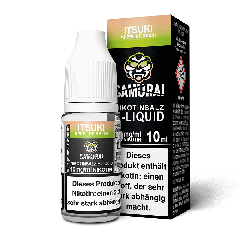 Liquid Itsuki Apfel Pfirsich - Samurai Nikotinsalz 10mg Liquid Itsuki Apfel Pfirsich - Samurai Nikotinsalz 10mg