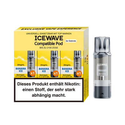 3x Icewave Einweg Pod - Banana Ice - 20mg