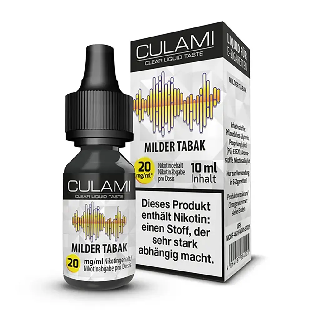 Liquid Milder Tabak - CULAMI Nikotinsalz 20mg Liquid Milder Tabak - CULAMI Nikotinsalz 20mg