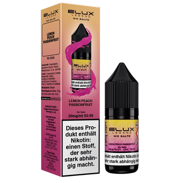 Liquid Lemon Peach Passion - Elux Nikotinsalz Liquid Lemon Peach Passion - Elux Nikotinsalz