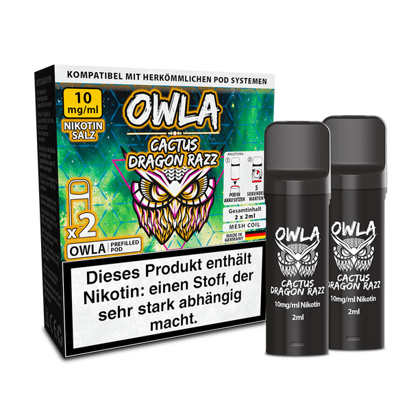 OWLA Pod - Cactus Dragon Razz - 10mg Nikotinsalz OWLA Pod - Cactus Dragon Razz - 10mg Nikotinsalz
