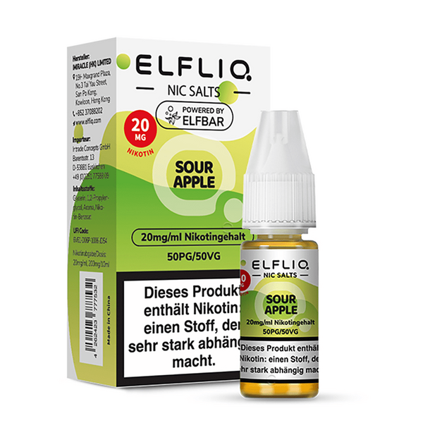 Liquid Sour Apple - Elfliq Nikotinsalz Liquid Sour Apple - Elfliq Nikotinsalz
