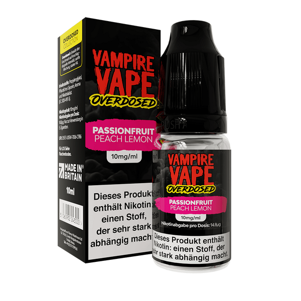 Vampire Vape Nikotinsalz - Passionsfruit Peach Lemon - Liquid 10mg 10ml  C