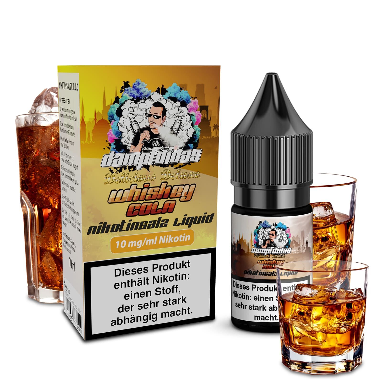 Dampfdidas Nikotinsalz - Whiskey Cola - 10ml Liquid 10mg  C