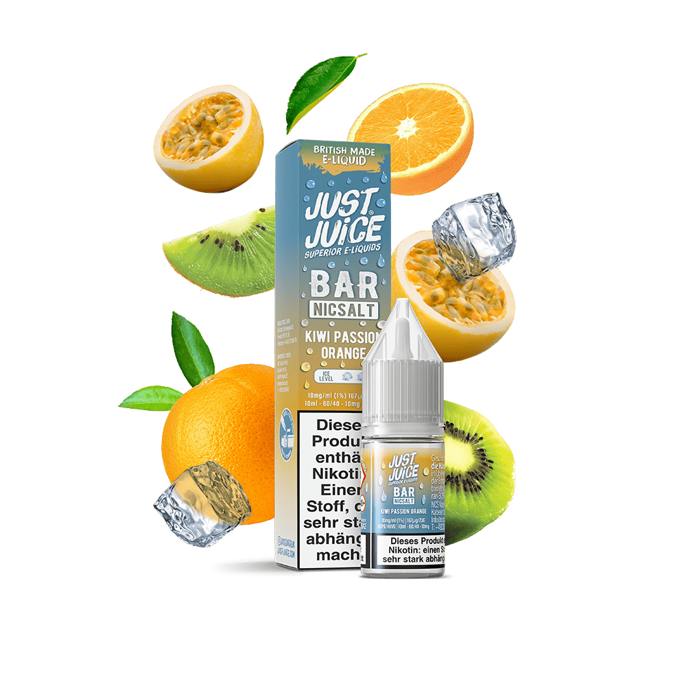Liquid Kiwi Passion Orange - Just Juice Bar Nikotinsalz Liquid Kiwi Passion Orange - Just Juice Bar Nikotinsalz