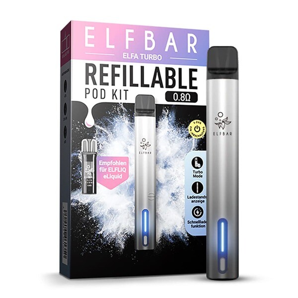 Elfbar - Elfa Turbo Refillable Pod Kit Aurora Black Elfbar - Elfa Turbo Refillable Pod Kit Aurora Black